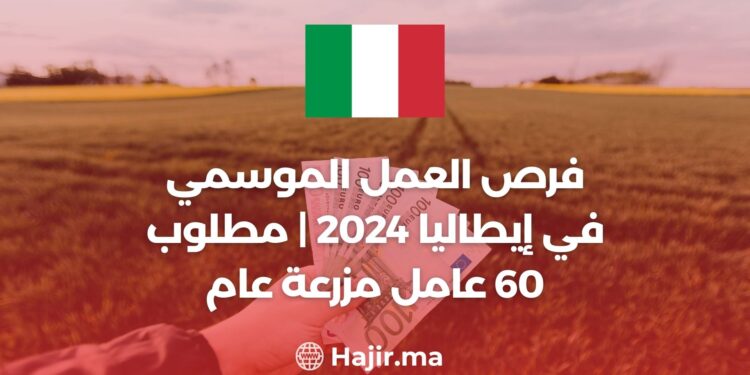 فرص العمل الموسمي في إيطاليا 2024 | مطلوب 60 عامل مزرعة عام - قطف الخضروات
