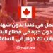 العمل في كندا بدون شهادة وبدون خبرة في قطاع البناء براتب 20 دولار في الساعة