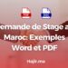 Demande de Stage au Maroc 2024 : Exemples Word et PDF