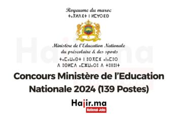 Concours Ministère de l’Education Nationale 2024 (139 Postes)