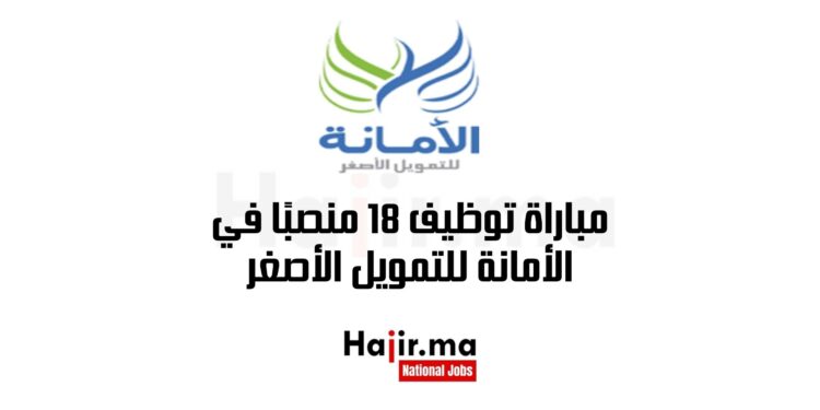 مباراة توظيف 18 منصبًا في الأمانة للتمويل الأصغر