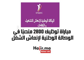 مباراة توظيف 2800 منصبًا في الوكالة الوطنية لإنعاش الشغل والمهارات (أنابيك)