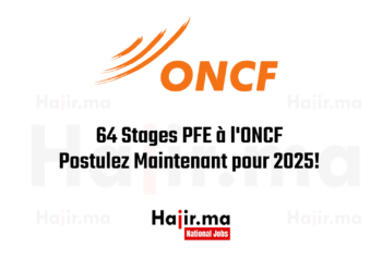 64 Stages PFE à l'ONCF Postulez Maintenant pour 2025