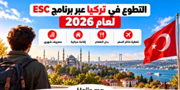 التطوع في تركيا عبر برنامج ESC لعام 2026 مصروف شهري وتغطية تذاكر الطيران