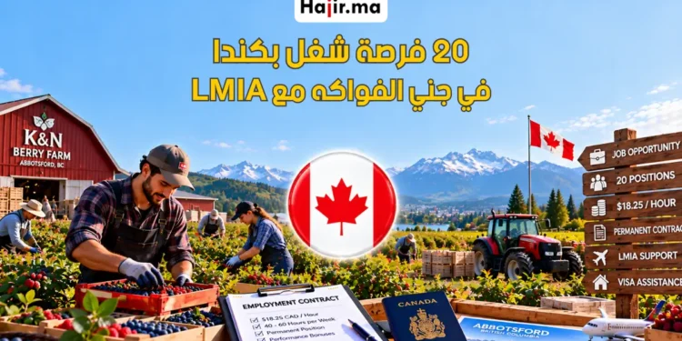 مطلوب 20 عامل زراعة وجني فواكه بكندا لعام 2026 براتب 18.25$ للساعة وعقد رسمي دائم